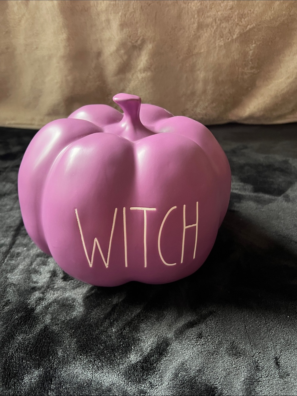 Purple 'WITCH' Decorative Pumpkin Accent by